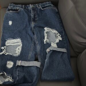 BDG Distressed Blue Ankle Jeans